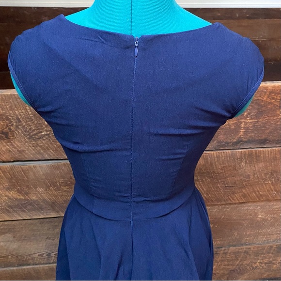 MUXXN Retro 50’s Bombshell Pinup Full Skirted Rockabilly Swing Dance Dress - Picture 10 of 15